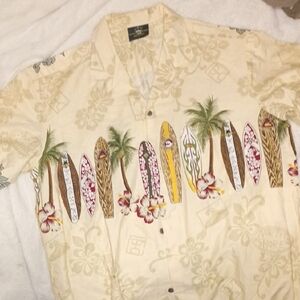Tropical Surfboard Print Shirt